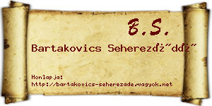 Bartakovics Seherezádé névjegykártya